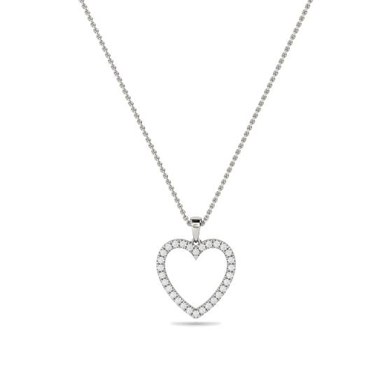 Classic Round Diamond Heart Pendant