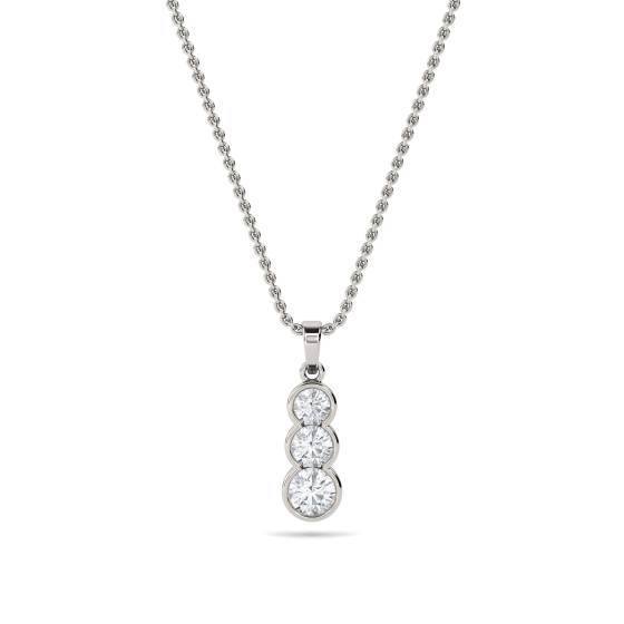Elegant Round Diamond Trilogy Pendant