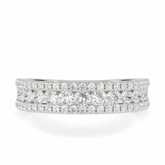 1.00ct Elegant Round Diamond Multi Row Dress Ring