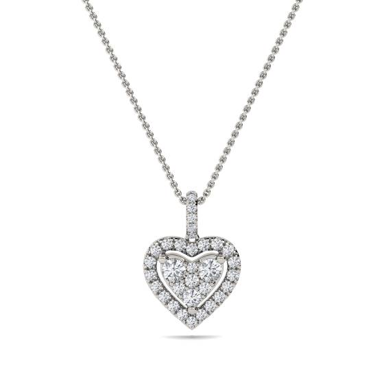0.40ct Classic Round Diamond Heart Pendant