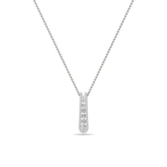 Elegant Round Diamond Journey Pendant