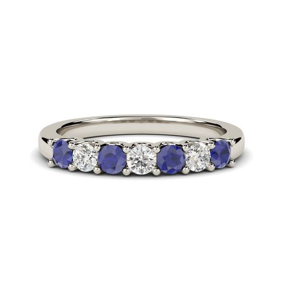 0.50ct Blue Sapphire and Diamond Eternity Ring