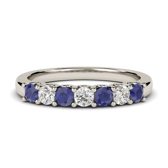 0.50ct Blue Sapphire and Diamond Eternity Ring