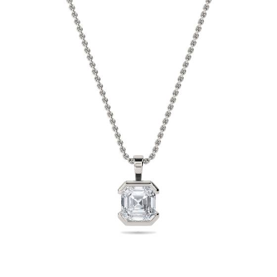 Asscher Diamond Solitaire Pendant