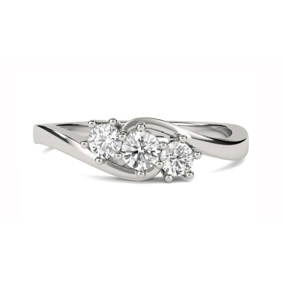 Crossover Round Diamond Trilogy Ring