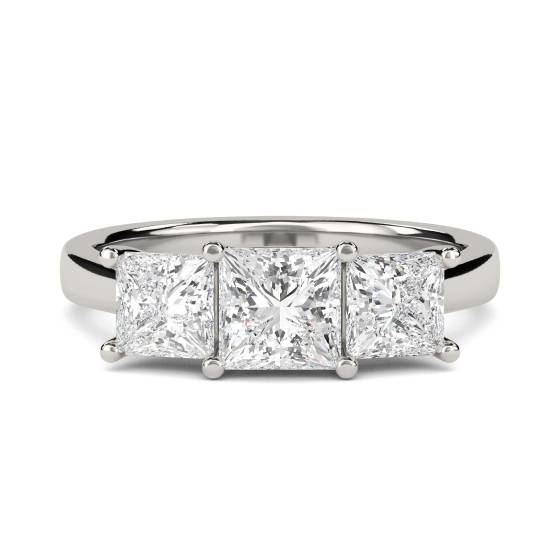 Traditional Princess Diamond Trilogy Ring