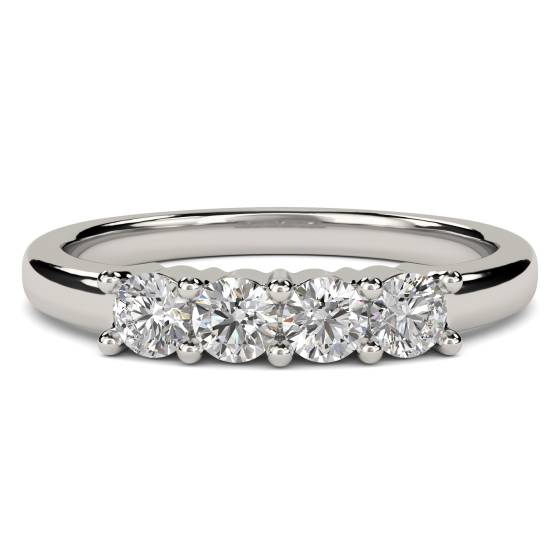 4 Stone Round Diamond Half Eternity Ring