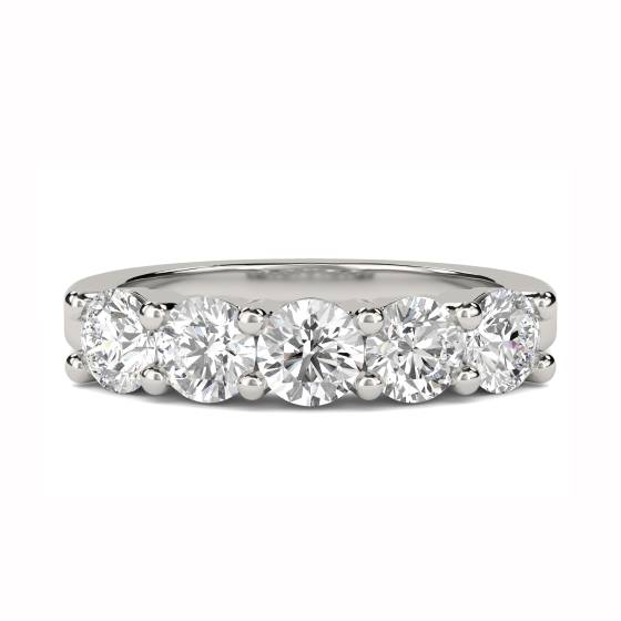 5 Stone Round Diamond Half Eternity Ring