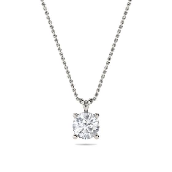 Classic Round Diamond Solitaire Pendant