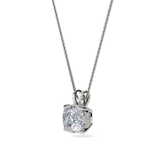 Cushion Diamond Halo Pendant