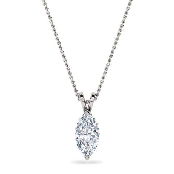 Marquise Diamond Halo Pendant