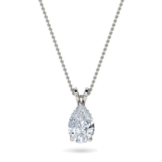 Pear Diamond Halo Pendant