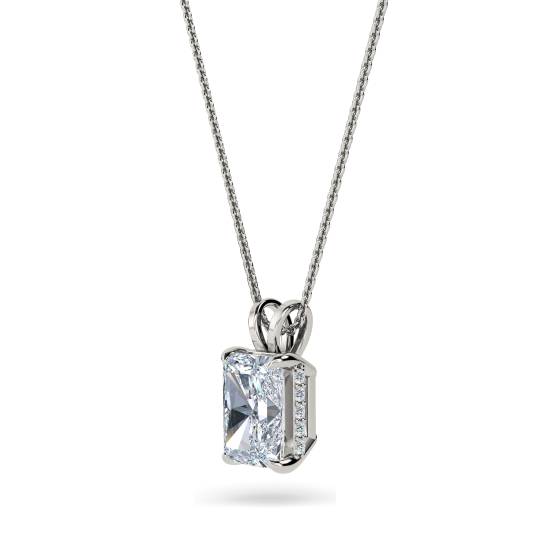 Radiant Diamond Halo Pendant