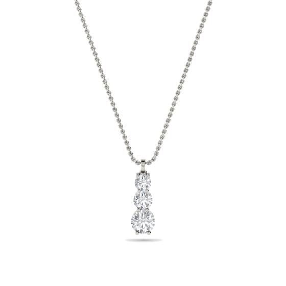 Traditional Round Trilogy Diamond Pendant