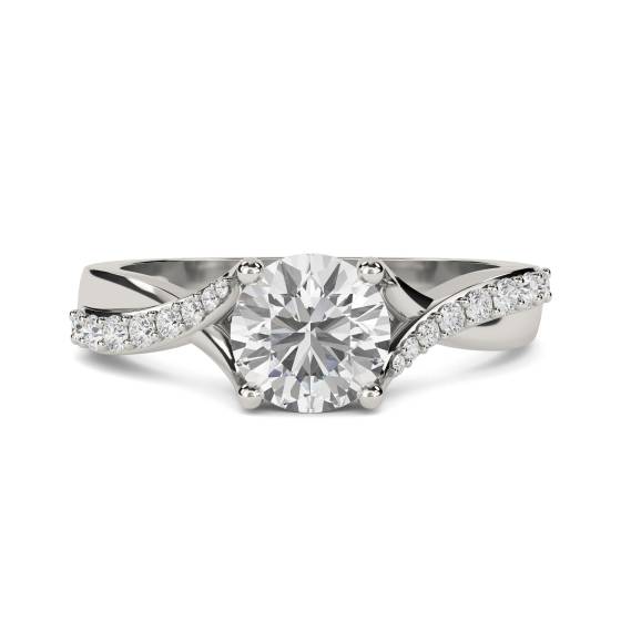Round Shoulder Set Diamond Engagement Ring