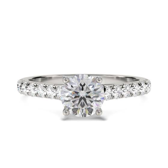 Round Diamond Shoulder Set Ring