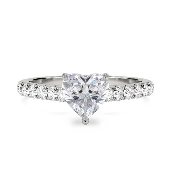 Heart Diamond Shoulder Set Ring