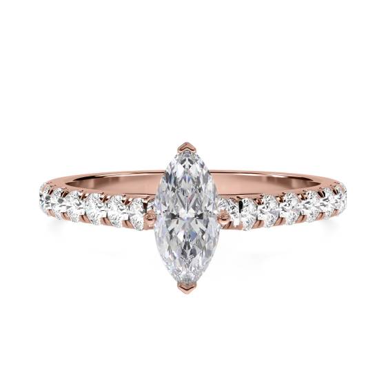 Marquise Diamond Shoulder Set Ring