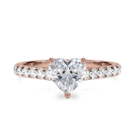 Heart Diamond Shoulder Set Ring
