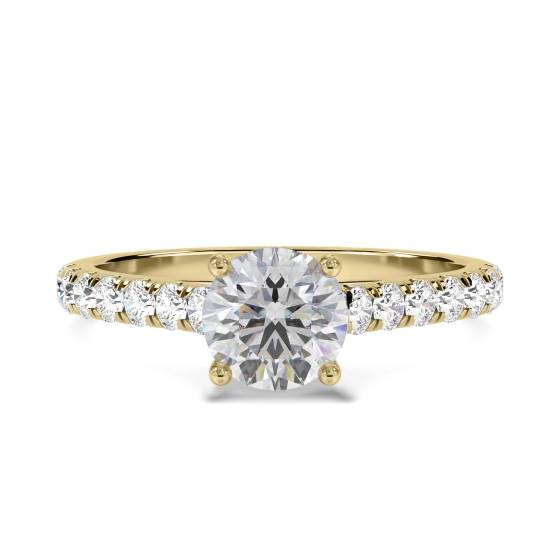 Round Diamond Shoulder Set Ring