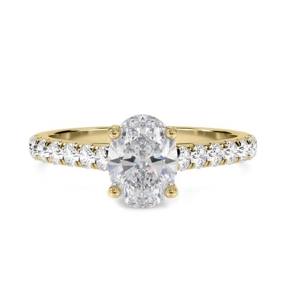 Oval Diamond Shoulder Set Ring