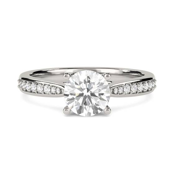 Round Diamond Shoulder Set Ring