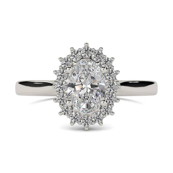 Oval Diamond Halo Ring