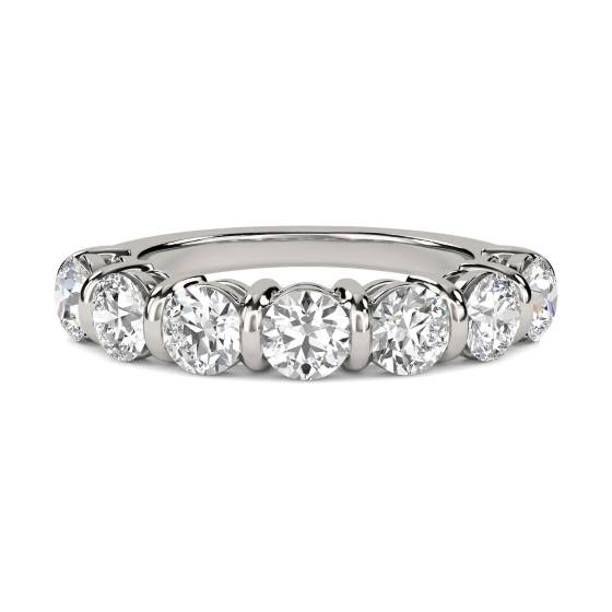 7 Stone Round Diamond Half Eternity Ring