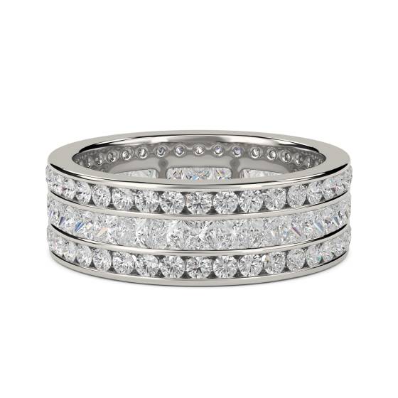 Round and Princess Diamond Full Eternity Ring