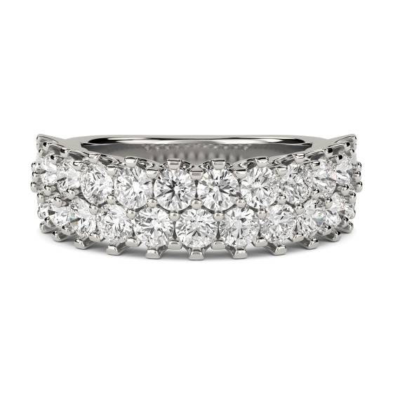 Two Row Round Diamond Eternity Ring