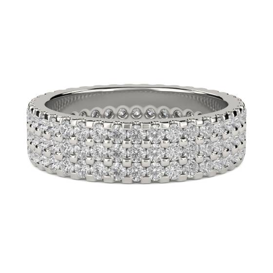 Three Row Round Diamond Full Eternity Ring