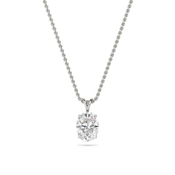 Oval Diamond Solitaire Pendant