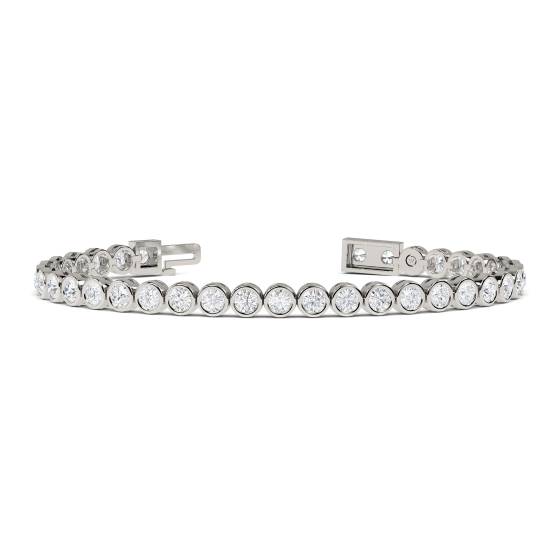 Unique Round Diamond Bezel Set Tennis Bracelet
