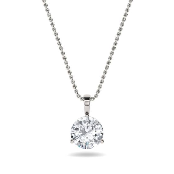 Elegant Round Diamond Soitaire Pendant