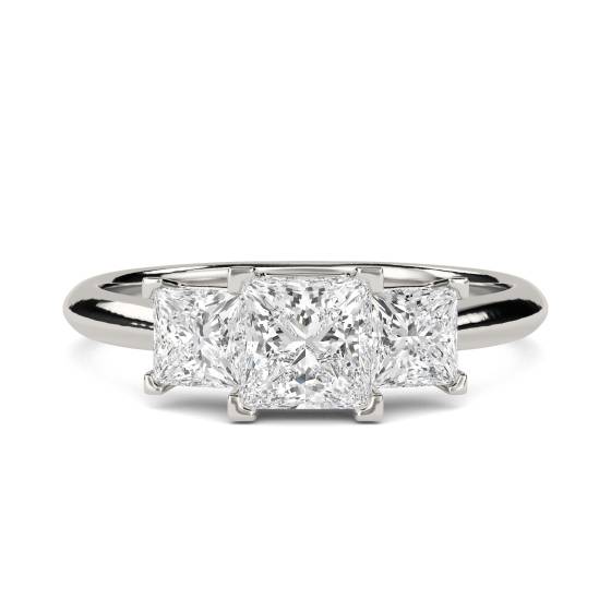 Classic Princess Diamond Trilogy Ring
