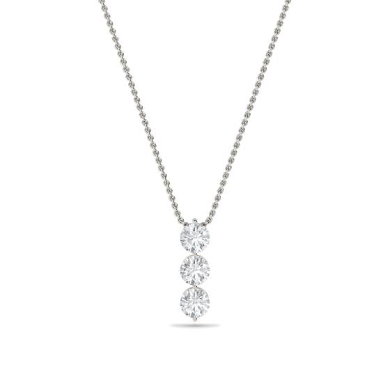 Modern Round Diamond Trilogy Pendant