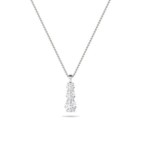 Traditional Round Trilogy Diamond Pendant