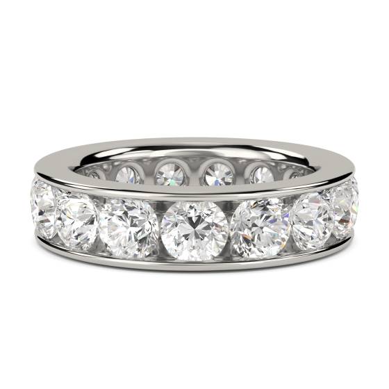Channel Set 5.5mm Round Eternity Diamond Ring