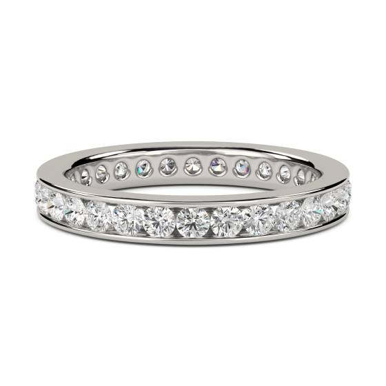 0.77ct VS/E-F Natural Diamond Eternity Ring in Platinum