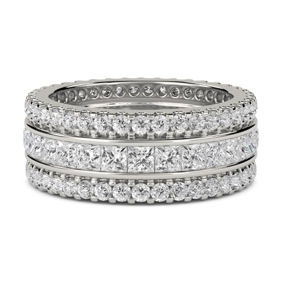 2.75ct Triple Row Diamond Full Eternity and Dress Ring