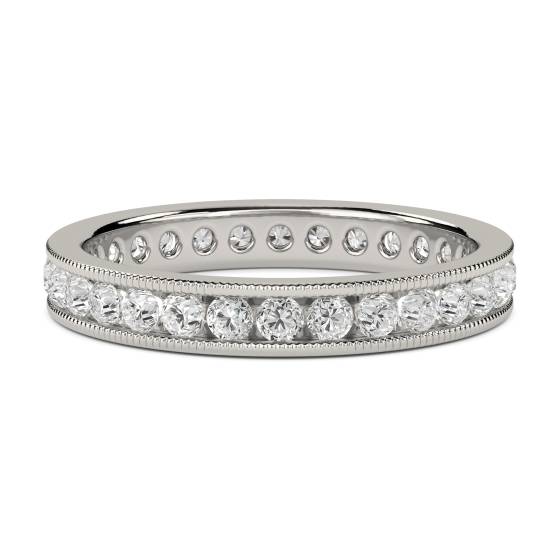 3mm Milgrain Elegant Round Diamond Full Eternity Ring