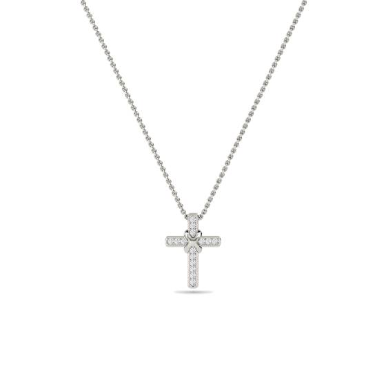 Unique Round Diamond Cross Pendant