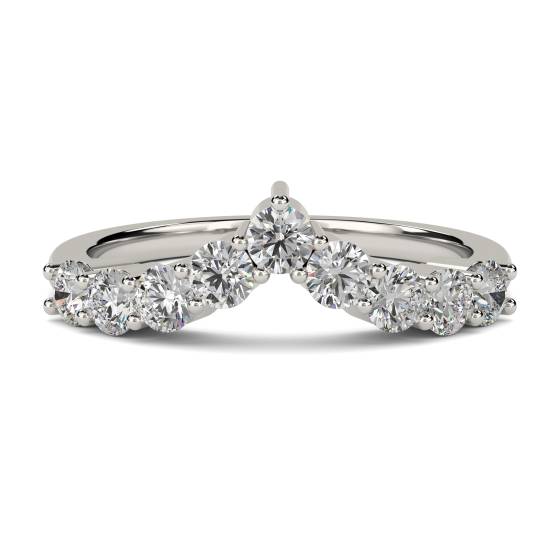 Classic Round Diamond Wishbone Eternity Ring