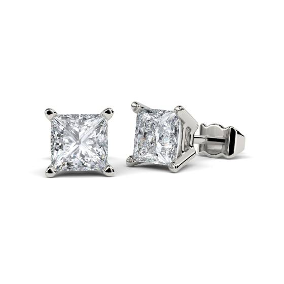 Lucida Princess Cut Diamond Earrings