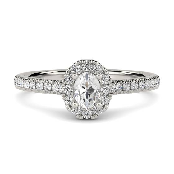 Round and Oval Diamond Cluster Ring