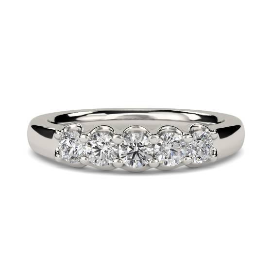 0.50ct VS/E-F Round Natural Diamond Eternity Ring