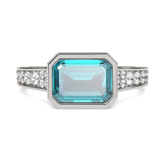 2.30ct Aquamarine Bezel Set Ring