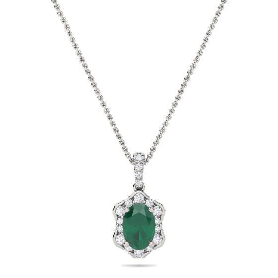 1.45ct Emerald Vintage Pendant and Chain
