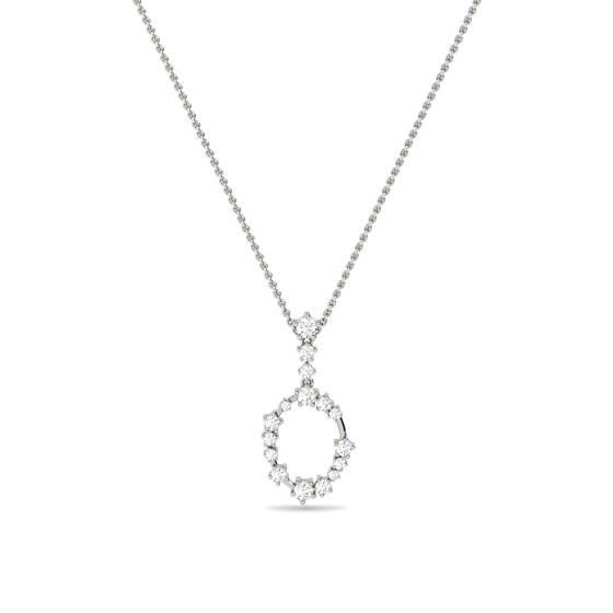 Effervescent Oval Silhouette Pendant and Chain