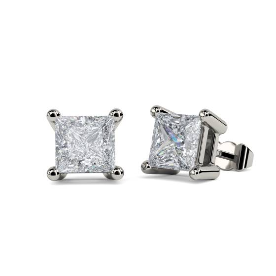 1.02ct VS/E-F Princess Stud Earrings